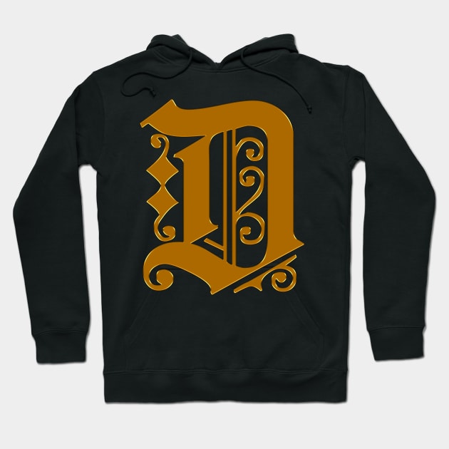 Golden Letter D Hoodie by The Black Panther